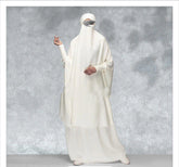 3 Pieces Jilbab Ihram For Ladies Off White color طاقم الاحرام للسيدات