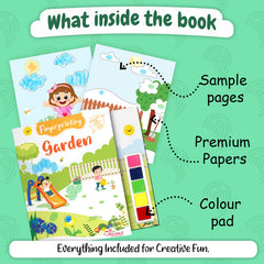 Fingerprint Coloring Book – Garden | Finger Painting Fun for Kids | Includes Colors | Spark Creativity & Imagination | Perfect Gift