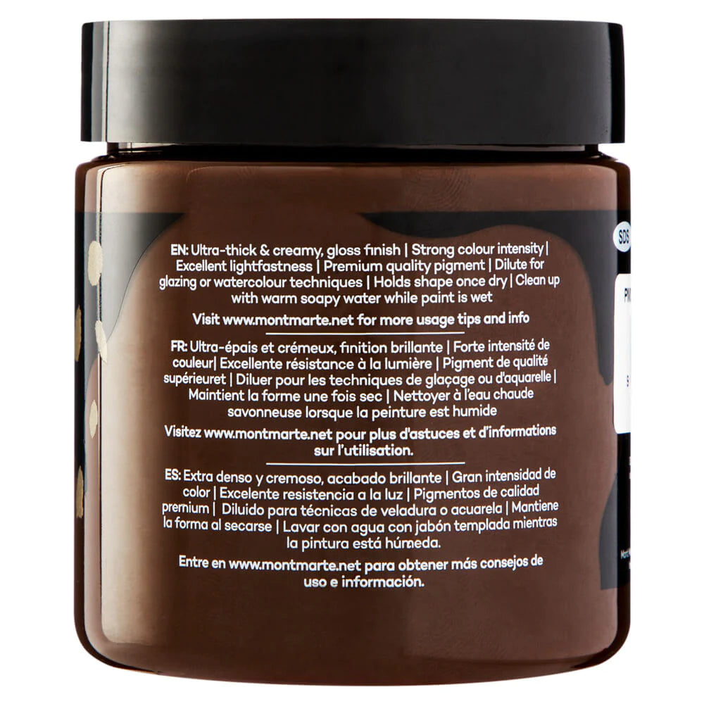 Mont Marte Dimension Acrylic Paint 250ml Pot - Burnt Umber PMDA2536