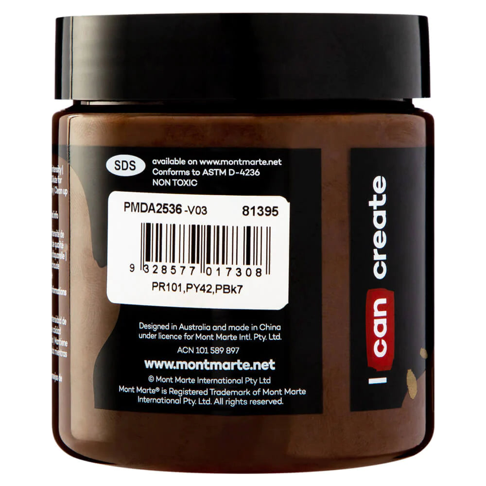 Mont Marte Dimension Acrylic Paint 250ml Pot - Burnt Umber PMDA2536