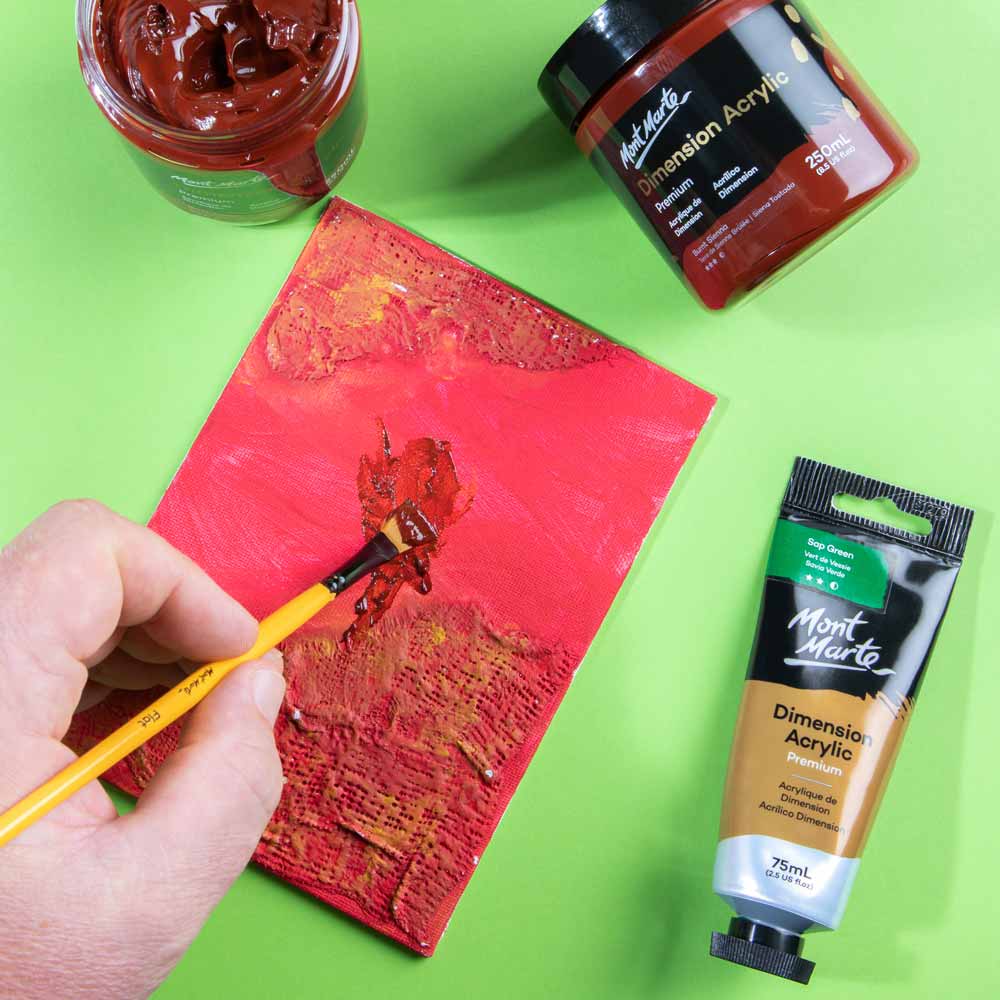 Mont Marte Dimension Acrylic Paint 250ml Pot - Burnt Sienna PMDA2534