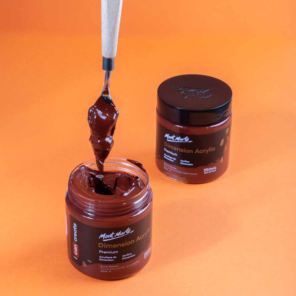 Mont Marte Dimension Acrylic Paint 250ml Pot - Burnt Sienna PMDA2534