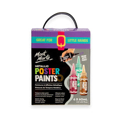 Mont Marte Kids Metallic Poster Paint Set 6pc x 60ml MPST6003