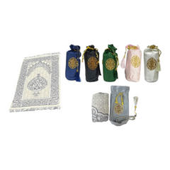 حقيبة هديا سجادة صلاة تركية خفيفة مع مسبحة - مصحف مقاس 14*20 GULF HORIZONS