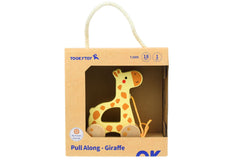 Pull Along wooden toy- Giraffe TJ009A - لعبة سحب الحيوانات الخشبية دار ملهمون للنشر والتوزيع