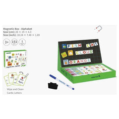 توكي تويز - صندوق لعب مغناطيسي للسفر بتصميم أحرف أبجدية - ١٤٩ قطعة