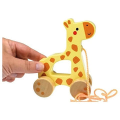 لعبة سحب الزرافة الخشبية