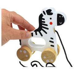 لعبة حمار وحشي خشبية قابلة للسحب