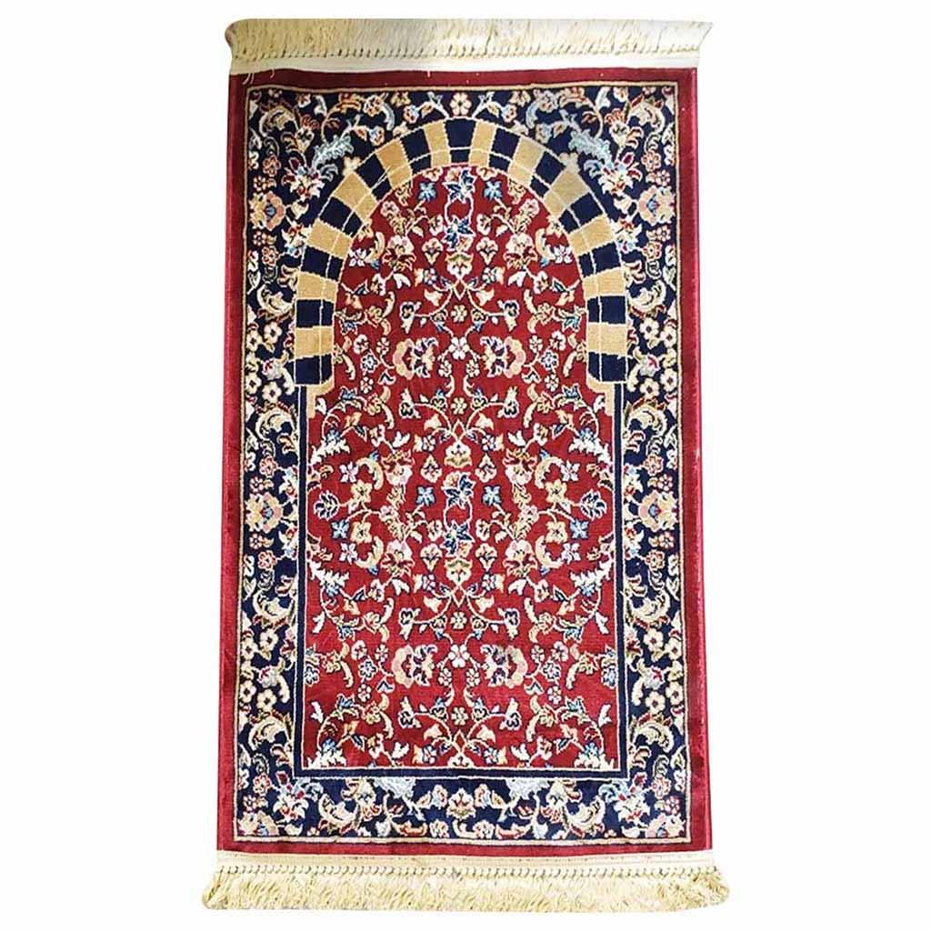 Al Rawdah Mehrab Premium Prayer Mat Red سجادة روضة المحراب احمر