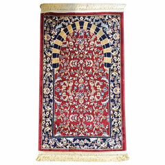 Al Rawdah Mehrab Premium Prayer Mat Red سجادة روضة المحراب احمر