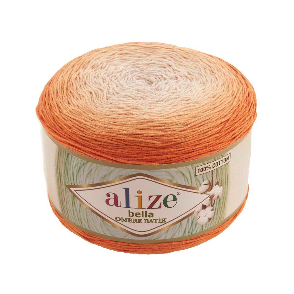 Alize Bella Ombre Bati̇K 100% Cotton Yarn 1 Big Skein 250 gr 900 mt 984 Yards