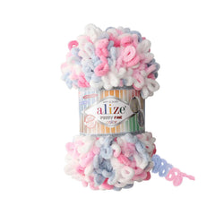 Alize - Puffy Fine Colors Yarn %100 MicroPolyester 100gr 14.5 mt Book Fanar