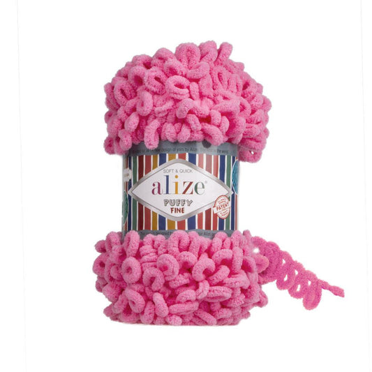 ALIZE - PUFFY FINE Yarn 100% MICRO POLYESTER 100 grams Book Fanar