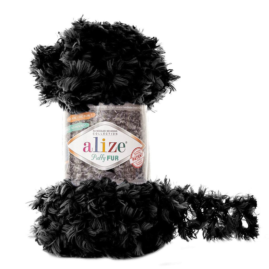 Alize - PUFFY FUR Yarn HAND KNITTING YARN - NO NEEDLES NO HOOKS COLLECTION-100% MICROPOLYESTER