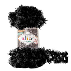 Alize - PUFFY FUR Yarn HAND KNITTING YARN - NO NEEDLES NO HOOKS COLLECTION-100% MICROPOLYESTER