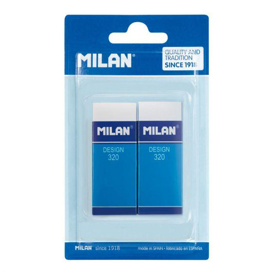 Blister pack 2 nata® Design 320 erasers with carton sleeve