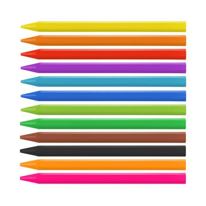 Box 12 Triangular Plastipastel (contains 2 fluo colors)