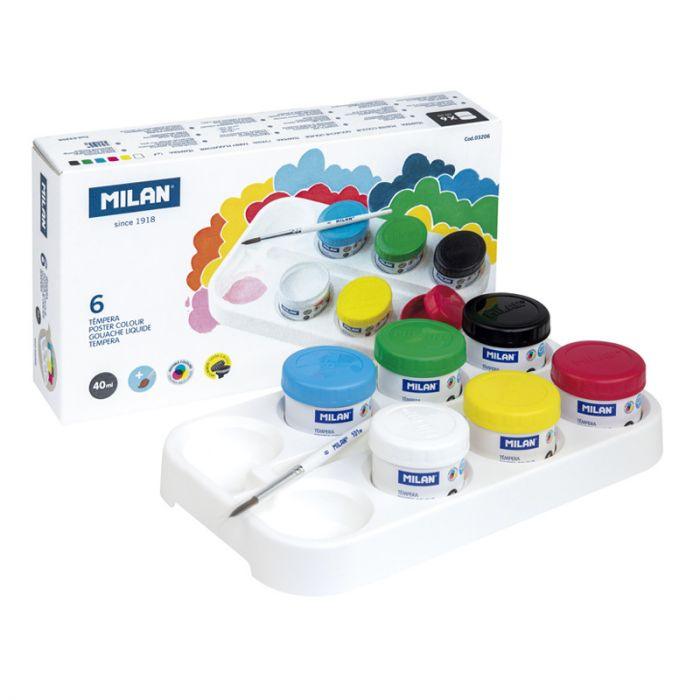Box 6 Jars 40 ml Poster Paint Assorted Colors