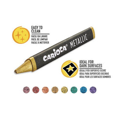 CARIOCA METALLIC CRAYONS BOX WAX CRAYON 8 PIECES
