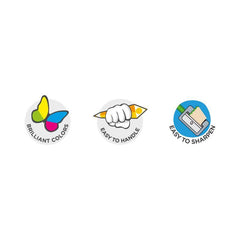 CARIOCA PASTEL COLORED PENCILS PLASTIC BOX 12 PIECES