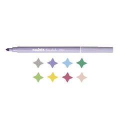 CARIOCA PASTEL PLASTIC BOX FELT TIP PENS 8 PIECES