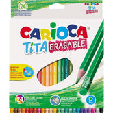 CARIOCA TITA ERASABLE COLORED PENCILS 24 PIECES
