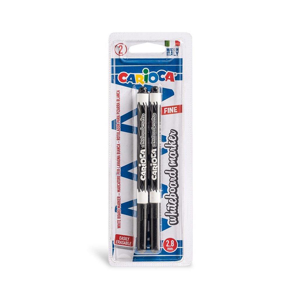 CARIOCA WHITE BOARD MARKER FINETIP 2 PIECES BLACK