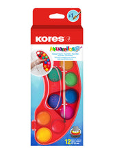 لوحة ألوان مائية مختلطة من كوريس أكواريلوس، وسادات 30 مم، 12 لونًا