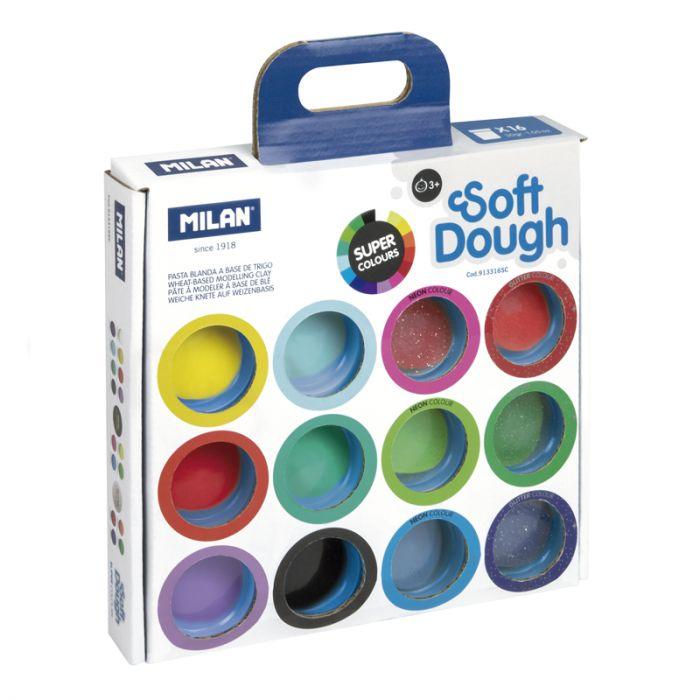 Kit 16 Cans 30 g Soft Dough Assorted Colors (incl. Neon And Glitter)