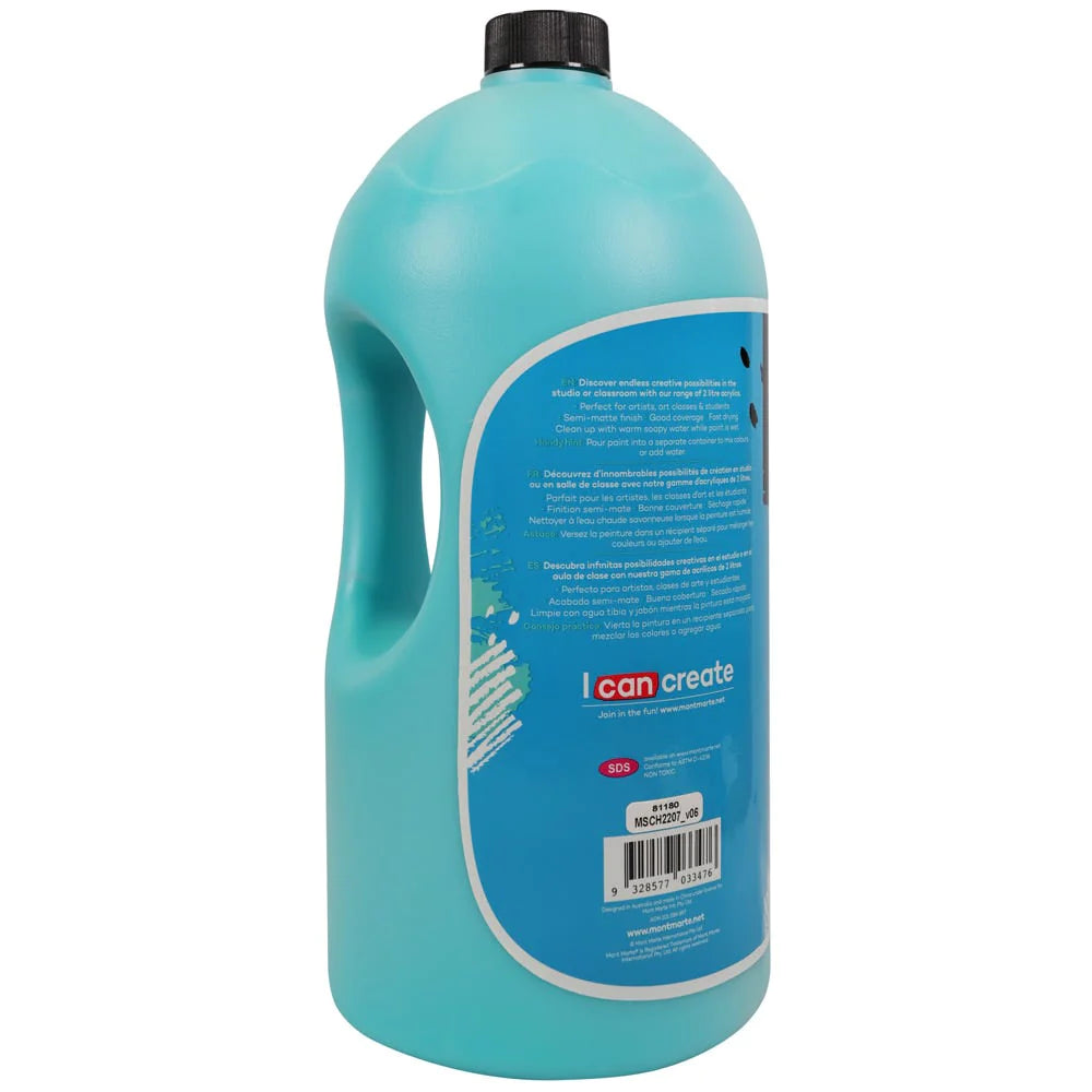 Mont Marte Signature Acrylic Paint Pump Bottle 2L - Turquoise MSCH2207