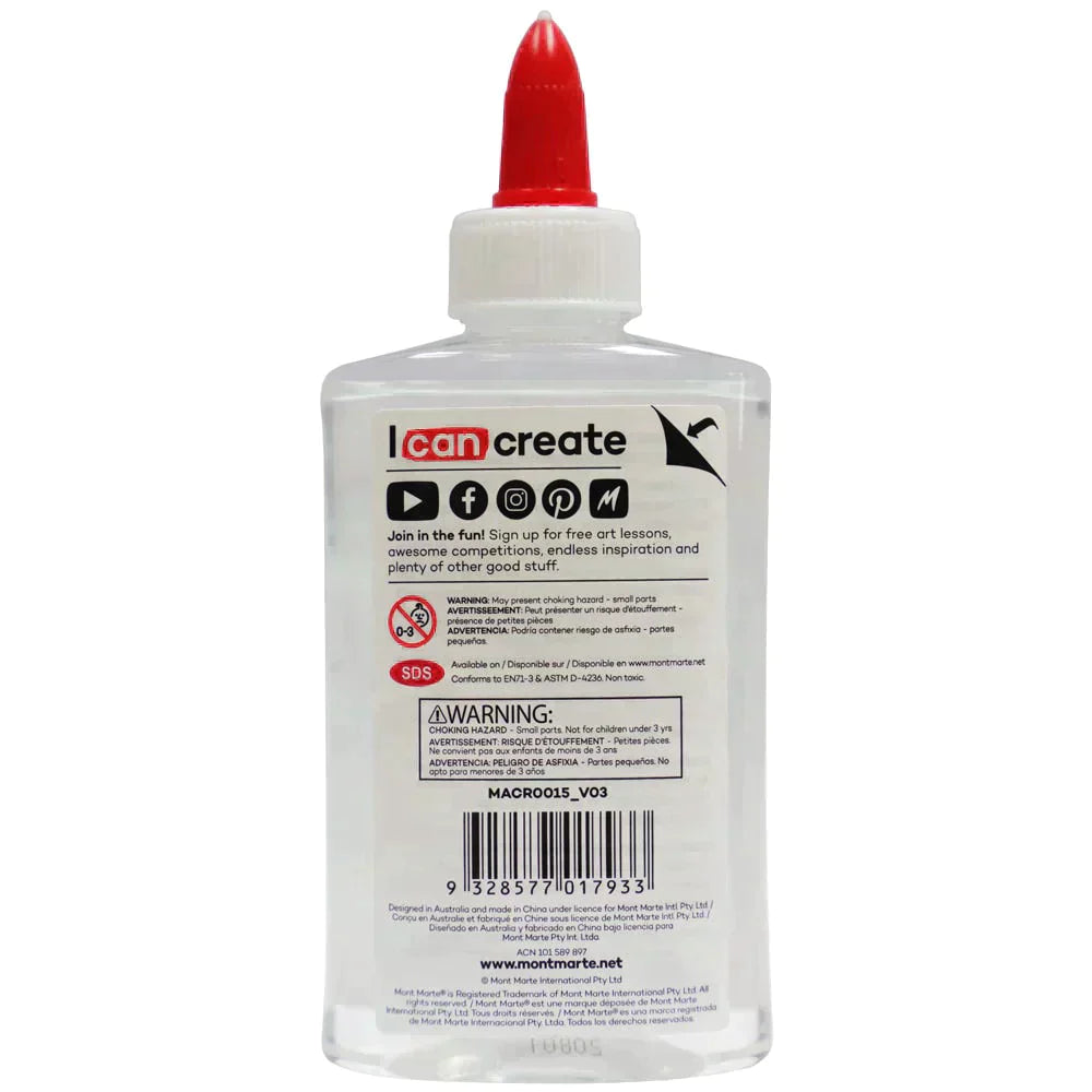 Mont Marte Adhesive MACR0015- Washable Clear School Glue 147ml