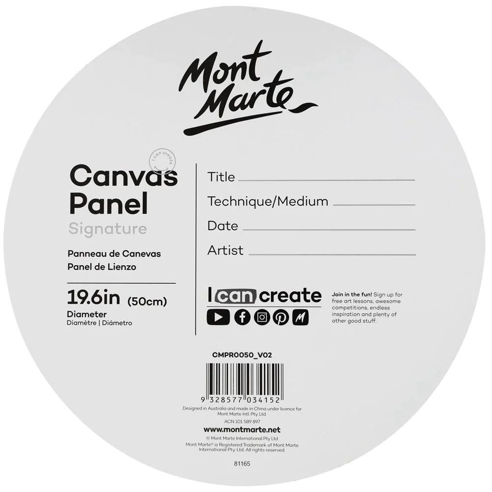 Mont Marte Canvas Panel Round 50cm CMPR0050 Book Fanar