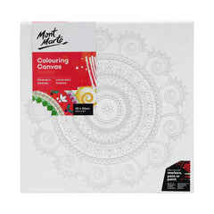 Mont Marte Colouring In Canvas Mandala Print C 30cm Stretched Frame DIY Painting - 25125503