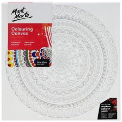 Mont Marte Colouring In Canvas Mandala Print C 30cm Stretched Frame DIY Painting - 25125503
