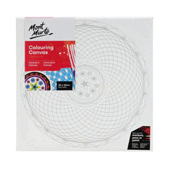 Mont Marte Colouring In Canvas Mandala Print C 30cm Stretched Frame DIY Painting - 25125503