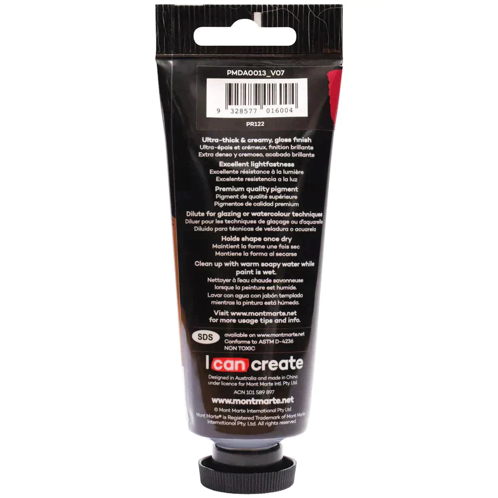 Mont Marte Dimension Acrylic Paint 75ml Tube - Magenta PMDA0013