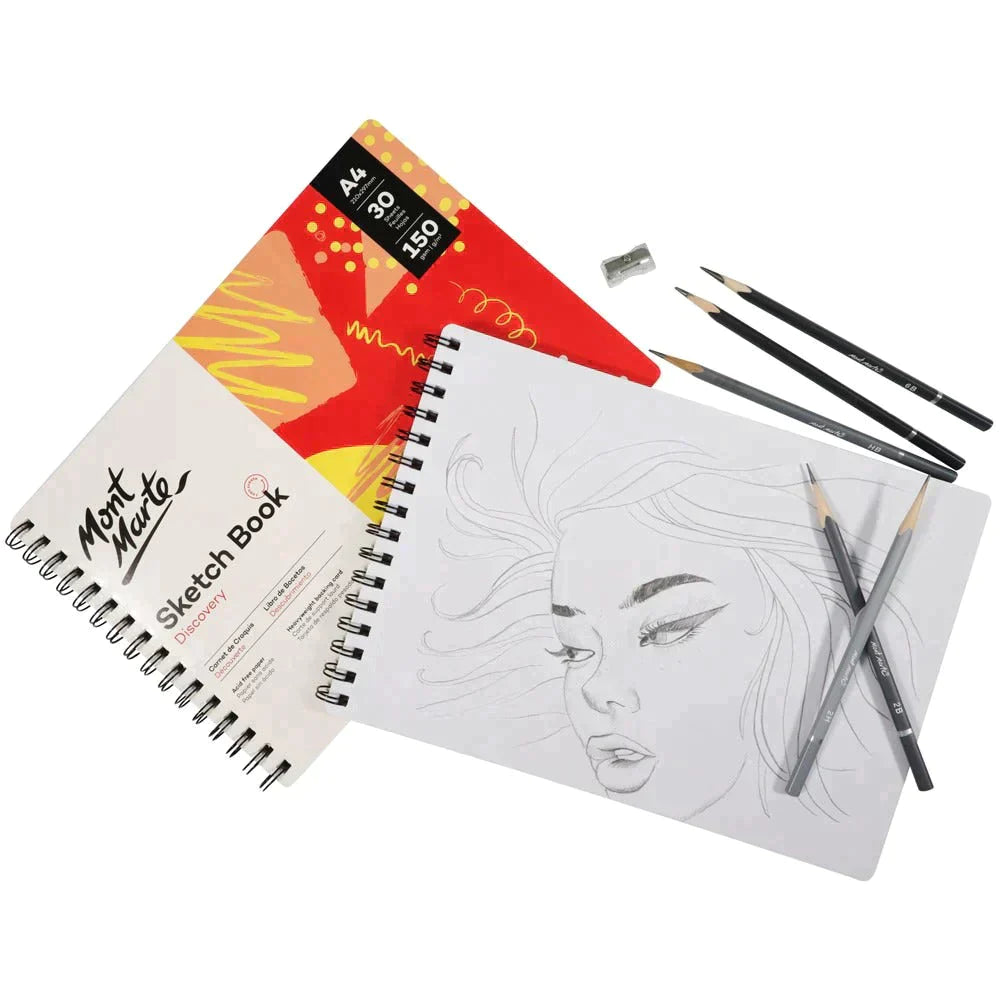 Mont Marte Discovery Sketch Book Spiral Bound A4 150gsm 30 Sheet - MSB0119