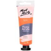 Mont Marte Fluoro Acrylic Paint 50ml - Orange PMFL5002