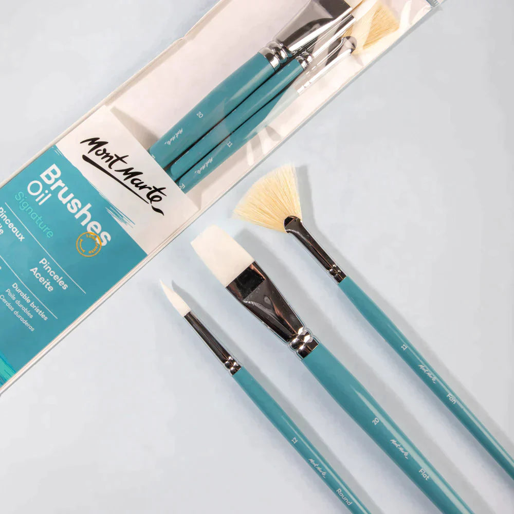 Mont Marte Gallery Series Paint Brush Set - Oil 3pc