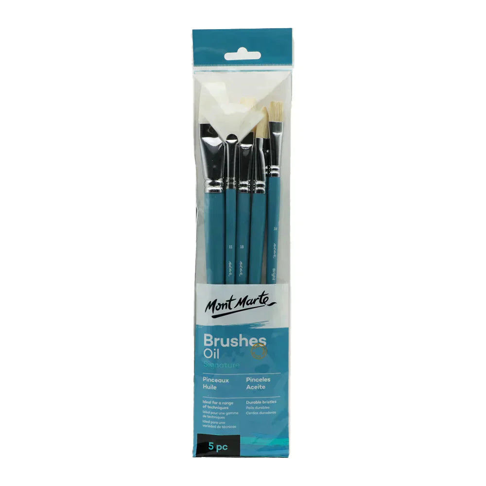 Mont Marte Gallery Series Paint Brush Set - Oil 5pc - BMHS0025