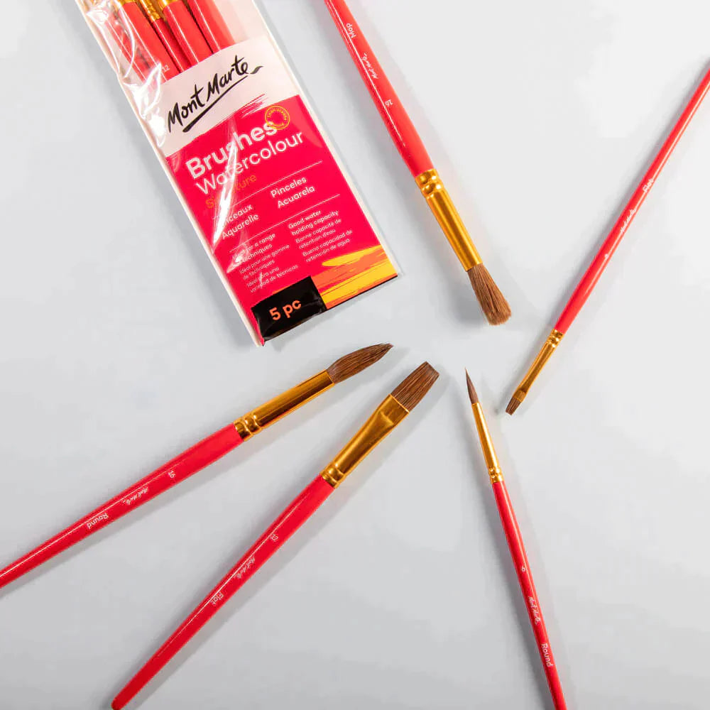 Mont Marte Gallery Series Paint Brush Set - Watercolour 5pc