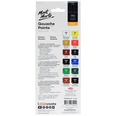 Mont Marte Gouache 12 Piece x 12ml - PMHS0028