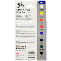 Mont Marte Intro Paint Set - Satin Acrylic Paint 8pc x 18ml - PMSA8181