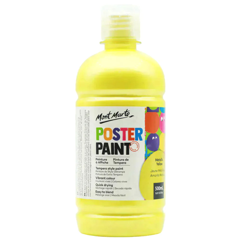 Mont Marte Kids - Metallic Poster Paint 500ml MPST3001 - Metallic Yellow