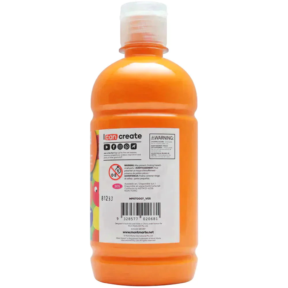 Mont Marte Kids - Poster Paint 500ml MPST0007- Orange Yellow