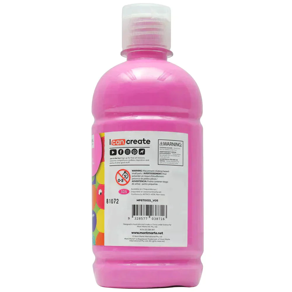 Mont Marte Kids - Poster Paint 500ml MPST0021- Pink