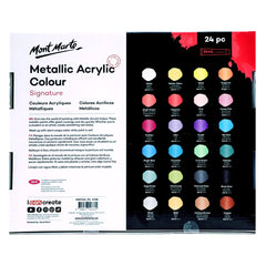 Mont Marte Signature Paint Set - Metallic Acrylic Paint 24pc x 36ml PMMT2436