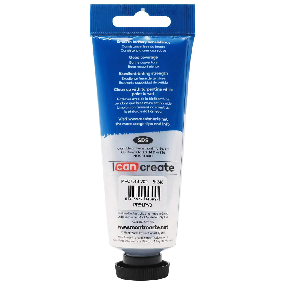 Mont Marte Oil Paint 75ml Tube - Mauve MPO7516