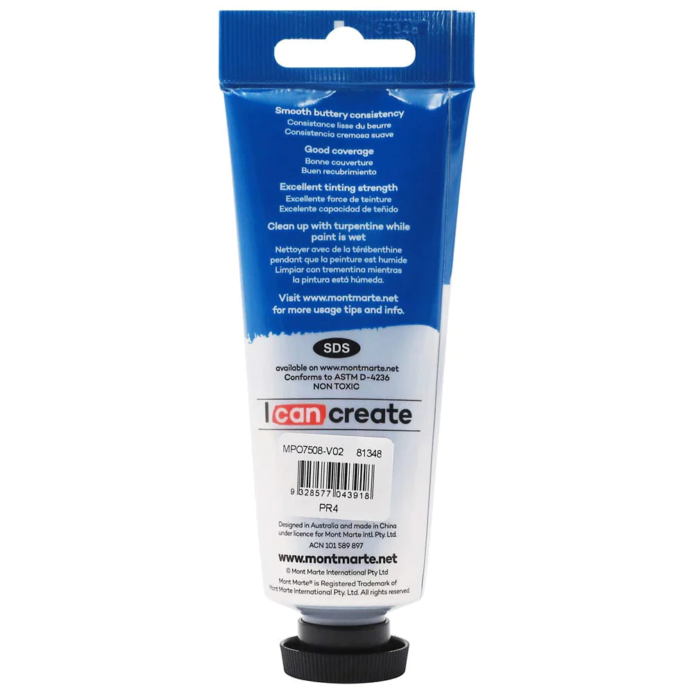 Mont Marte Oil Paint 75ml Tube - Vermilion MPO7508