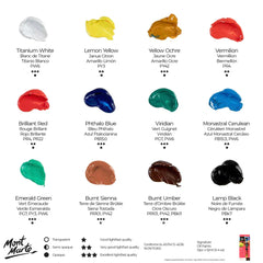 Mont Marte Paint Set - Oil Paint 12pc x 12ml - PMHS0025